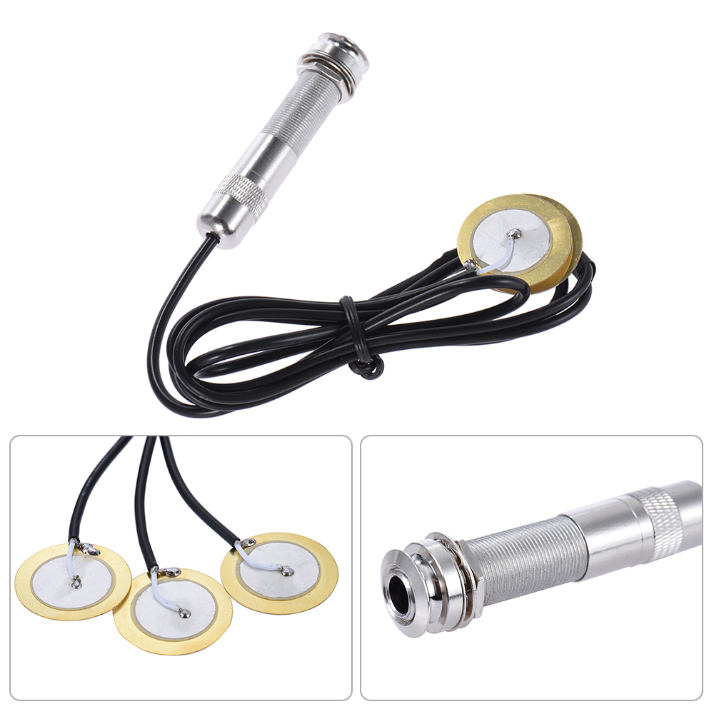 Musical Instrument Art - อุปกรณ์สตริงอะคูสติกระบบรับปิ๊กอัพ3 transducers 6.35มม. แจ็คสำหรับกีตาร์แมนโดลินอูคูเลเล่