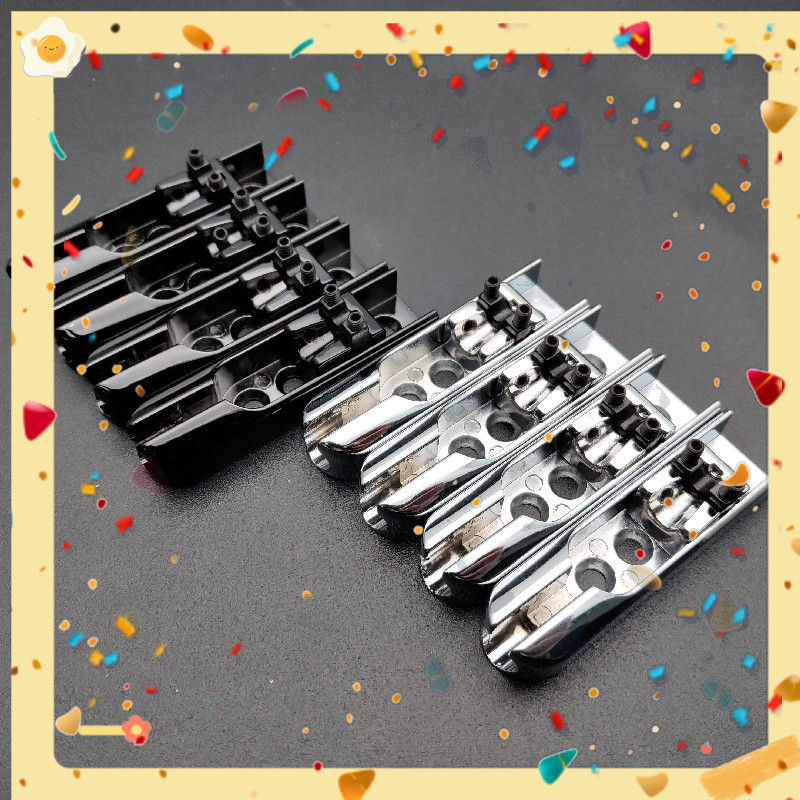 Musical Instrument Like Guitar - ขายดีเหมือนเทน้ำเทท่า-ชุดสะพานกีตาร์เบส 4 ชิ้น แบบสายเดี่ยว สีดำ/โครเมียม อุปกรณ์เสริมเครื่องดนตรี