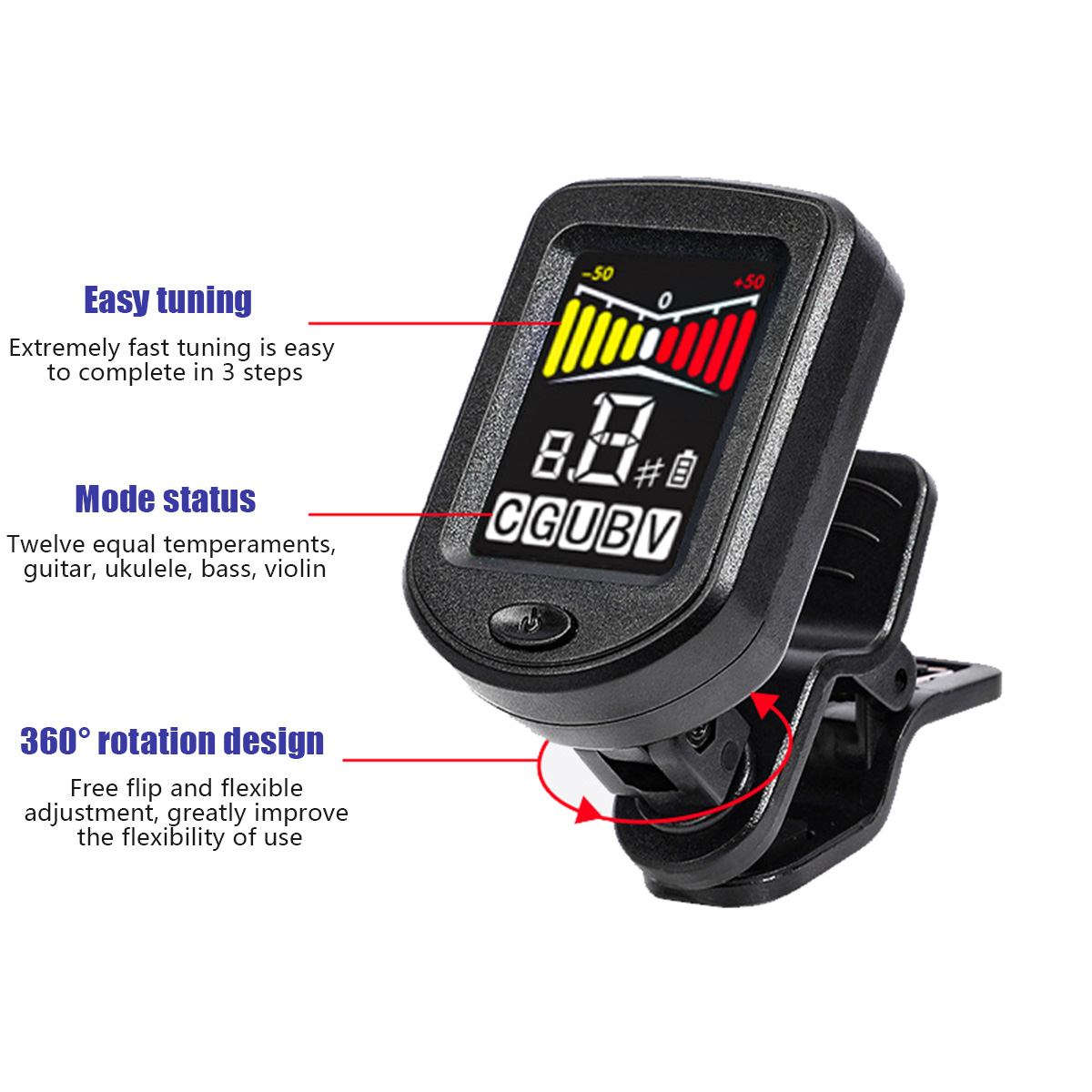 เครื่องตั้งสายกีตาร์แบบหนีบพร้ - Musical Instrument Organ บทวิจารณ์และราคา